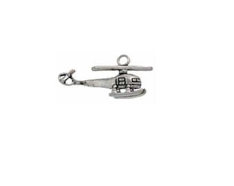Helicopter Charm Sterling Silver | Made in USA