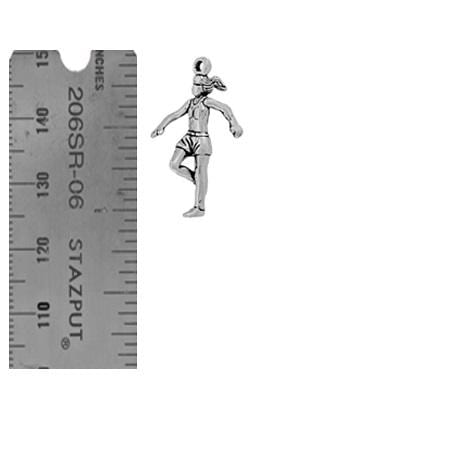 Love Running Charm 925 Sterling Silver & Rose Gold