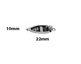 Charm De Plata De Ley 925 Lancha Motora - Para Pulseras DIY, No Compatible Con Pandora, Anillo De Salto Incluido