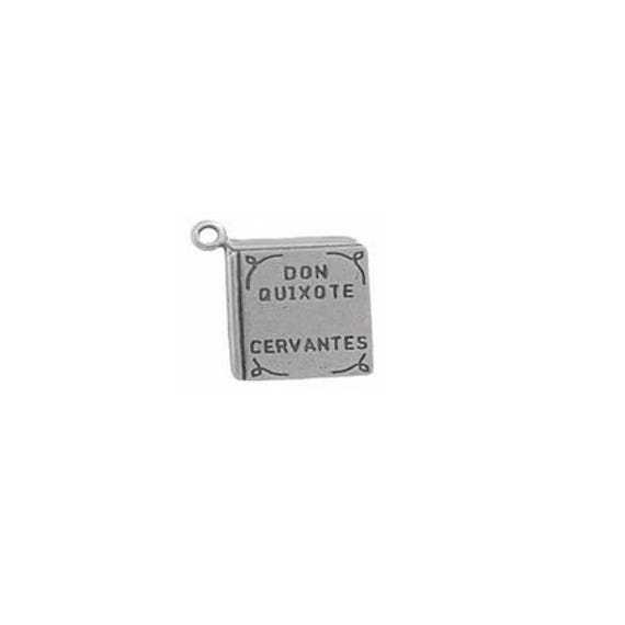Book Charm Antiqued Sterling Silver Don Quixote Cervantes Book Charm Antiqued Sterling Silver Don Quixote Cervantes