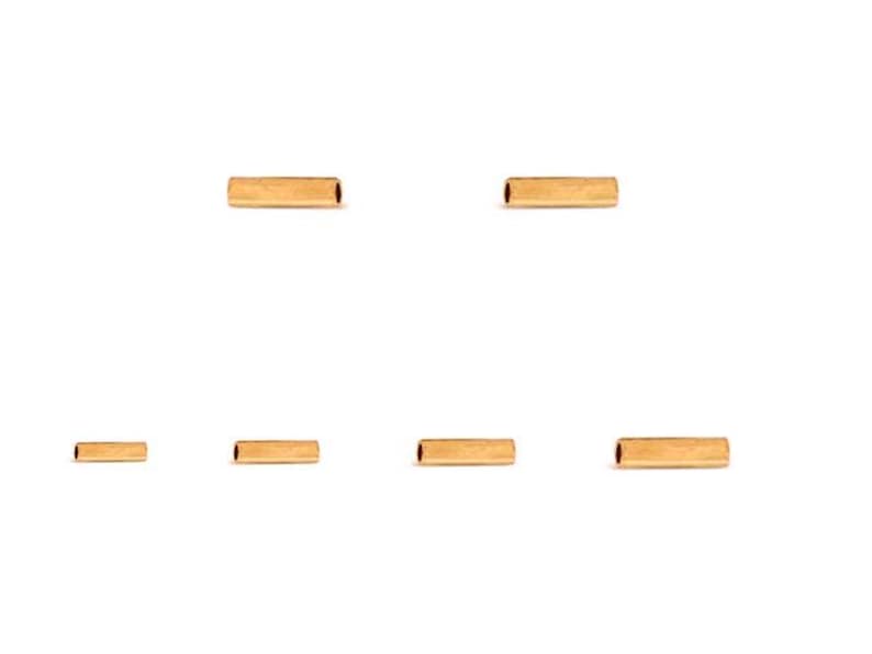 14k Gold Filled Tube Beads | 1x6mm | 1x8mm| Craft Supplies image 1