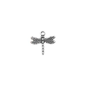 May include: Silver dragonfly charm with detailed wings and a loop for attaching to jewelry.