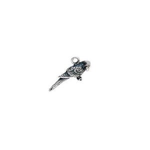 Parrot Charm Sterling Silver, Parrot Jewelry, Bird Jewelry