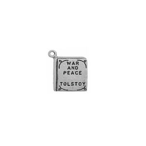 War and Peace Book Charm Sterling Silver War and Peace Book Charm Sterling Silver
