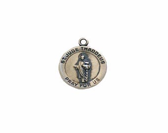 St. Jude Medal Sterling Silver | St. Charm | Religious Jewelry | Jewry Supplies