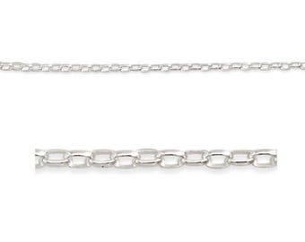 Elegant Long & Short Oval Chain - Sterling Silver - By the Foot or
