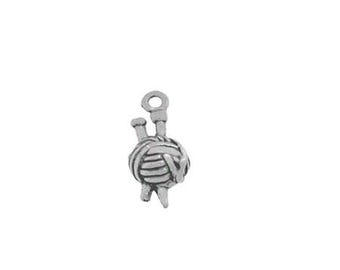 Yarn Charm Sterling Silver | Knitting Charm Sterling Silver | Made in USA