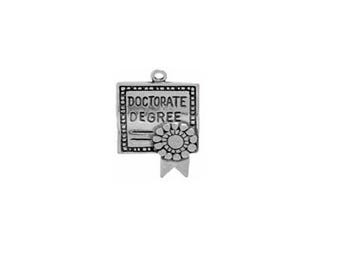 Doctorate Degree Charm Sterling Silver | PHD Charm | Made in USA
