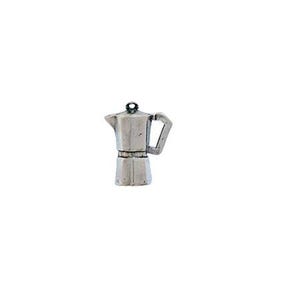 May include: Silver charm in the shape of a traditional Italian coffee pot, also known as a Moka pot.
