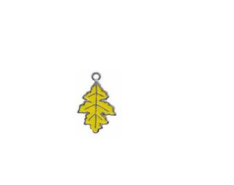 Oak Leaf Charm Sterling Silver Enameled | Tree Jewelry | Made in USA