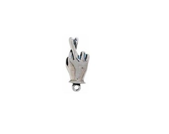 Fingers Crossed Charm Sterling Silver | Good Luck Jewelry | Made in USA