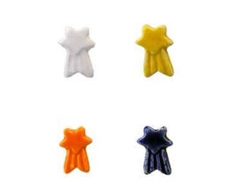 Shooting Star Hand Painted Ceramic Beads from Peru, Meteorite Beads, Night Sky Jewelry