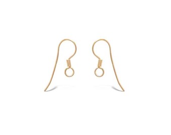 ゴールドフィルドのイヤリング金具｜コイル付きフレンチフック｜ジュエリー製作用品