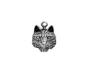 Pendentif tête de loup en argent sterling : un symbole de force | Fabriqué aux États-Unis