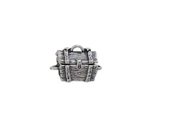 Treasure Chest Charm Sterling Silver Moves | Made in USA