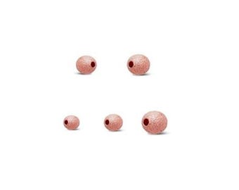 Cuentas Stardust rellenas de oro rosa de 14 quilates, 2-3-4-6-8-10 mm, cuentas redondas Stardust, rellenas de oro rosa