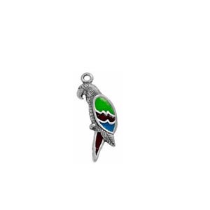 Parrot Charm Sterling Silver Enamel | Parrot Jewelry | Bird Jewelry