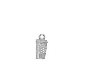 Charm tasse à café en argent sterling | à emporter | Fabriqué aux États-Unis