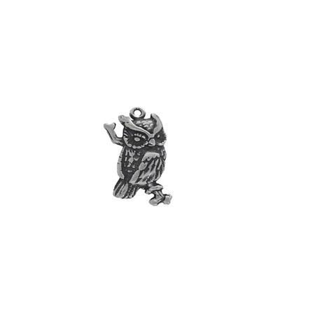 Owl Charm Sterling Silver | Perched Charm | Wild Bird Jewelry | Gift Idea | Made in USA