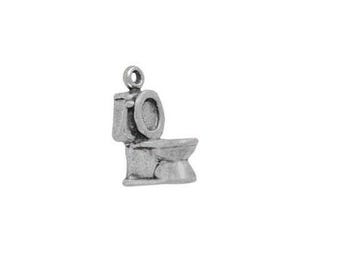 Toilet Charm Sterling Silver | Bathroom Jewelry | Made in USA