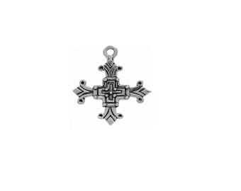 Amuleto de cruz copta de plata de ley / Amuleto religioso / Hecho en EE. UU.