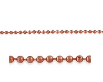 Copper Bead Ball Chain by the Foot or Necklace 4.8mm Pearl