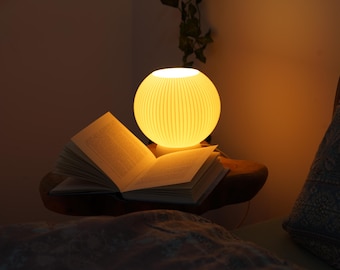 Beautiful, modern, minimalist table lamp - LunaOne - 3D-printed bedside lamp, ambient lighting for the living room, bedroom & office