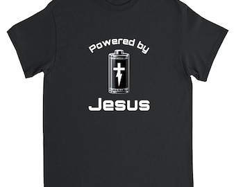 Maglietta cristiana divertente: maglietta grafica Powered by Jesus