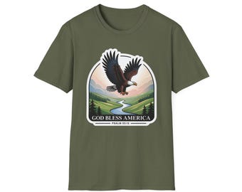 T-shirt con grafica dell'aquila: abbigliamento patriottico statunitense