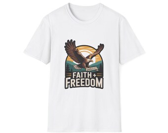 T-shirt Eagle Faith Freedom: maglietta patriottica con grafica vintage