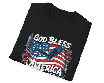 Maglietta "God Bless America": maglietta unisex patriottica per il 4 luglio e il Memorial Day.