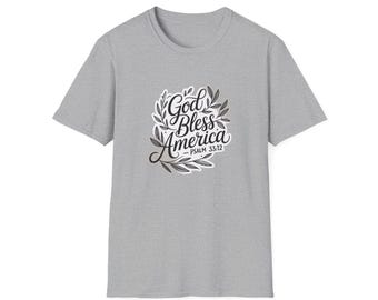 Maglietta God Bless America: T-shirt unisex patriottica in tessuto morbido