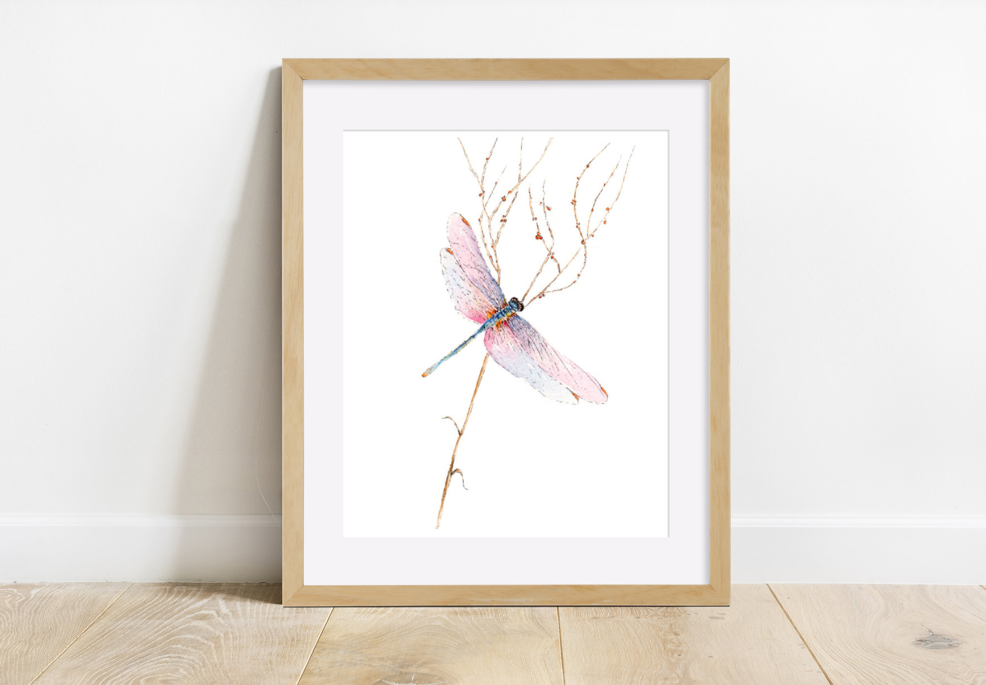 Watercolor Dragonfly Print, Nursery Wall Art (8x10, Digital Download ...