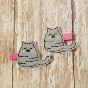 Cat Hair Clip, Cat Hair Accessories, Felt Hair Clips, Cat Hair Bow, Hair Clip, Hair Bows, Hair Bow Clip, Barrettes, Todder Gift