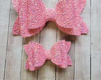 3 pieces hot pink 1.4" mini sequin bows DIY baby headband supplies 3 pieces hot pink 1.4" mini sequin bows DIY baby headband supplies
