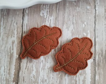 Leaf Clips, Leaf Hair Clips, Leaf Hairbow,  Fall Hair Clip, Felt Hair Clip, Hair Clippies, Toddler Hair Clip, Hair Bows, Barrettes