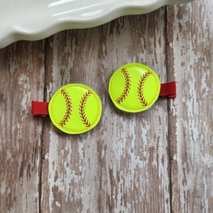 Softball Hair Clip, Softball Hair Bow, Softball Hair Clippies, Felt Hair Clip, Toddler Hair Clip, Baby Hair Clips, Hair Clips, Barrettes