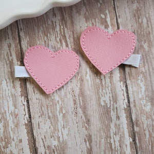 Pink Hearts, Pink Heart Hair Clips, Pink Hair Clips, Heart Hair Clips, Hair Clips, Accessoires pour la Saint-Valentin, image 1