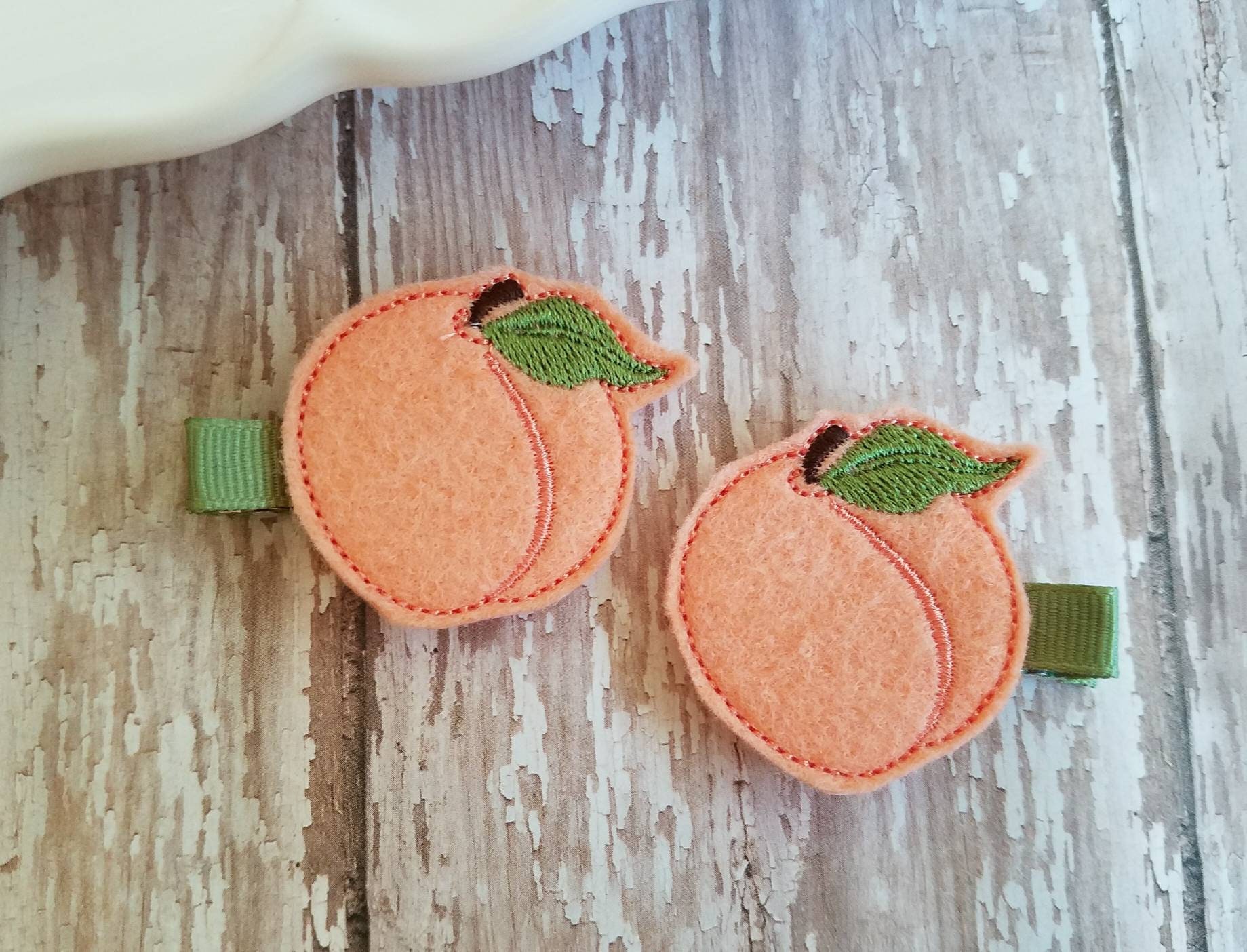 Peach Hairbow Peach Hair Clip Peach Hair Accessory Felt Etsy