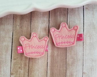 Princess Hair Clip, Princess Hair Clips, Felt Hair Clip, Princess Crown, Felt Hair Bows, Hair Clippies, Hair Bows, Hair Bow Clips, Barrettes