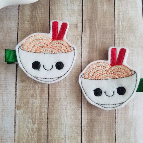 Noodle Bowl Hair Clip Bowl of Noodles Hair Bow Noodle Hair Etsy