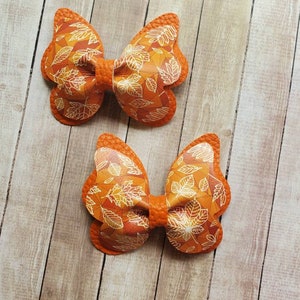 Butterfly Fall Bow, Butterfly Hair Clip, FallHair Bow, Floral Hairbow, Hair Accessories, Leaf Bow Headband, Hair Clip, Hair Bow