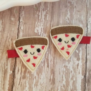 Pizza Hair Clip, Pizza Hair Clips, Pizza Hair Bow, Felt Hair Clip, Food Hair Clip, Hair Clippies, Toddler Hair Clip,Hair Bow Clips, Barrette