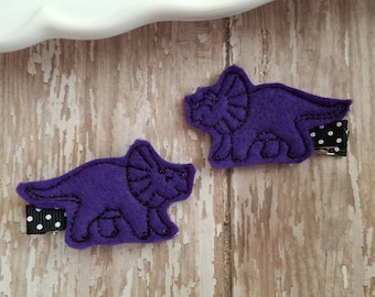 Dinosaur Hair Clips, Dinosaur Clips, Dinosaur Felt Hair Clips, Hair Clips, Dino Hair,  Hair Bows, Hair Bow Clips, Girl, Toddler, Barrettes