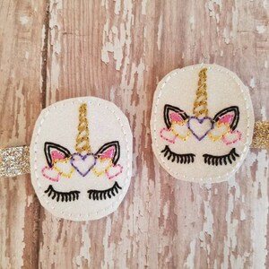 Unicorn Hair Clip, Unicorn Hair Clips, Felt Hair Clip, Unicorn Bows, Felt Hair Bows, Hair Clippies, Hair Bows, Hair Bow Clips, Barrettes