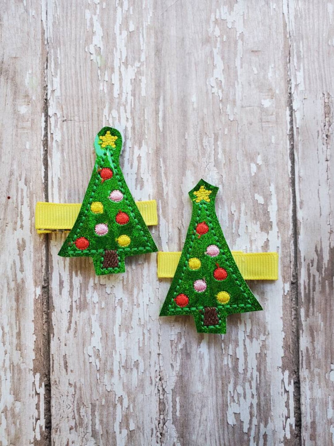 Christmas Tree Hair Clips, Christmas Tree Hair Clip, Tree Hair Clips