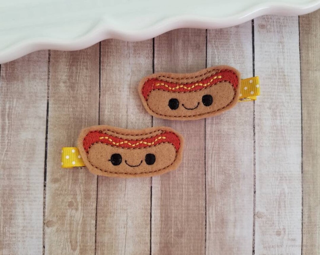 Hot Dog Hair Clip Hotdog Hair Clips Felt Hair Clip Hotdog Etsy