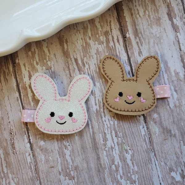 Bunny Hair Clip, Bunny Hair Bow, Bunny Hair Accessories, Felt Hair Clip, Felt Hairclip, Hair Bow Clip, Easter Hair Clip, Barrettes