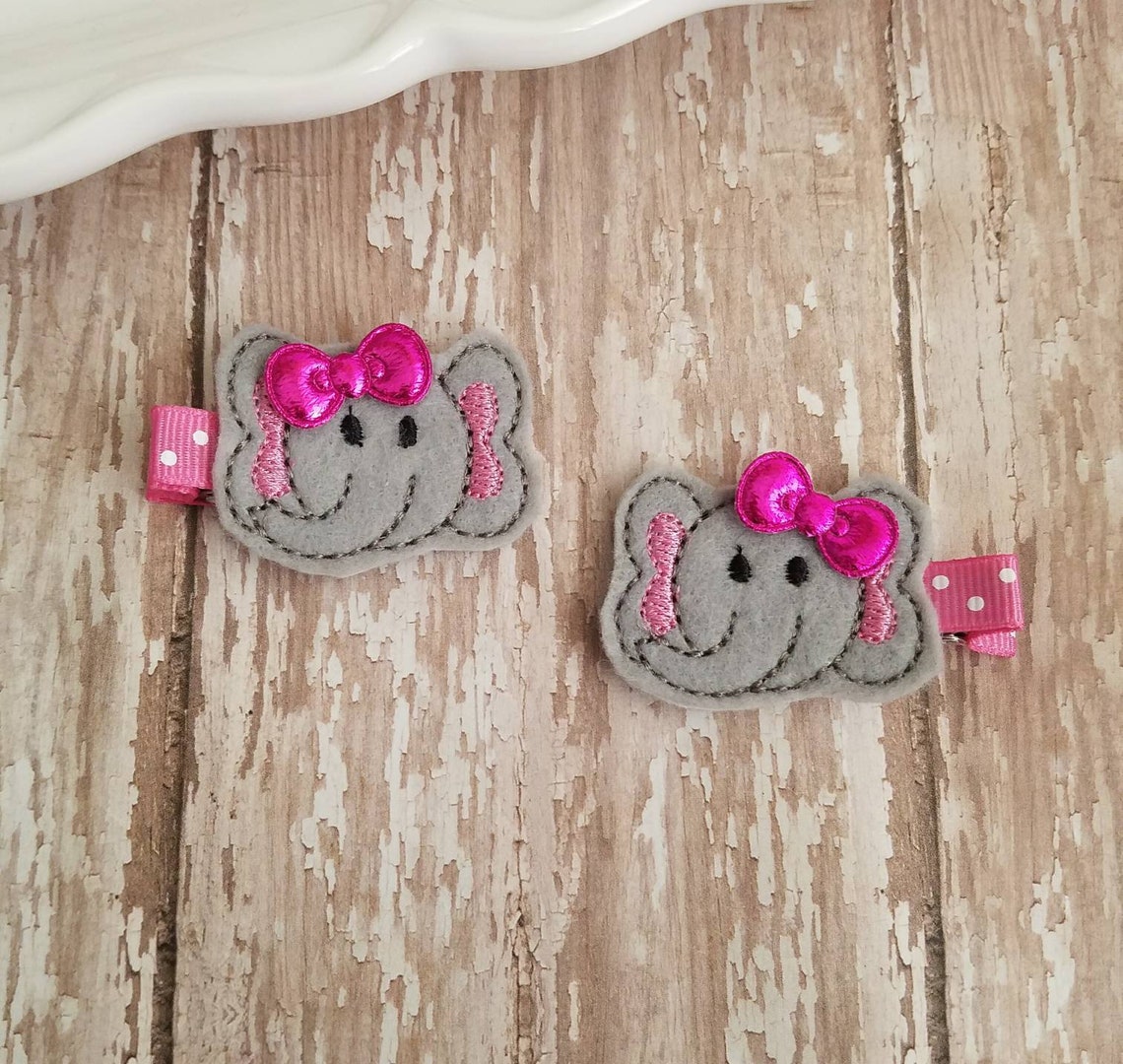 Elephant Hair Clip Elephant Clip Elephant Hair Bow Hair Etsy