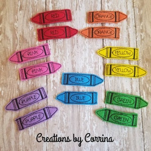 Crayon Hair Clips, School Crayon Hair Clips, Felt Hair Clips, Hair Clippies, Hair Bows, Back to School, Hair Bows, Toddler, Girls, Barrette image 3